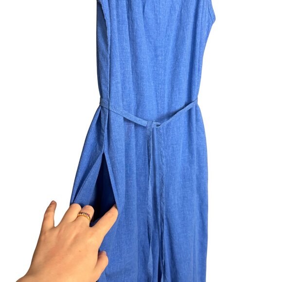 Toad&Co Blue Hemp Blend Wide Leg Jumpsuit XS - Picture 7 of 9